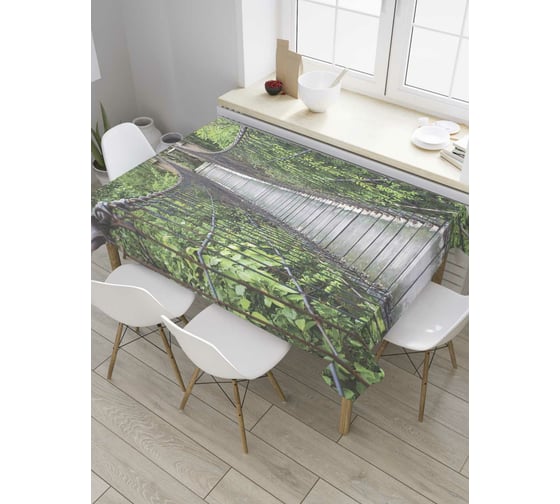 Прямоугольная скатерть JoyArty Мост в лесу из сатена tc_8638_120x145 1
