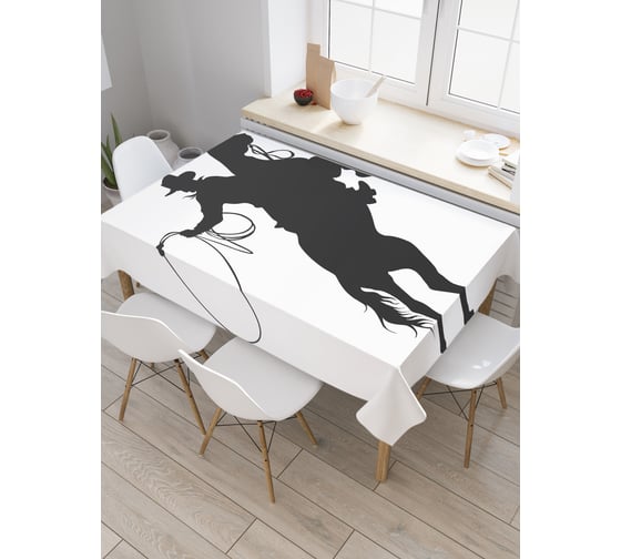 Прямоугольная скатерть JoyArty Ковбойское мастерство из сатена tc_9547_120x145 1