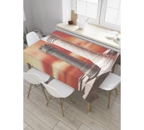 Прямоугольная скатерть JoyArty Каменная ладья из сатена tc_8801_120x145