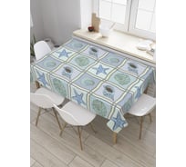 Прямоугольная скатерть JoyArty Морская звезда и ракушки из сатена tc_35888_120x145