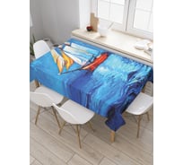 Прямоугольная скатерть JoyArty Корабль в море из сатена tc_30179_120x145