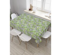Прямоугольная скатерть JoyArty Монстера на ромбах из сатена tc_28800_120x145
