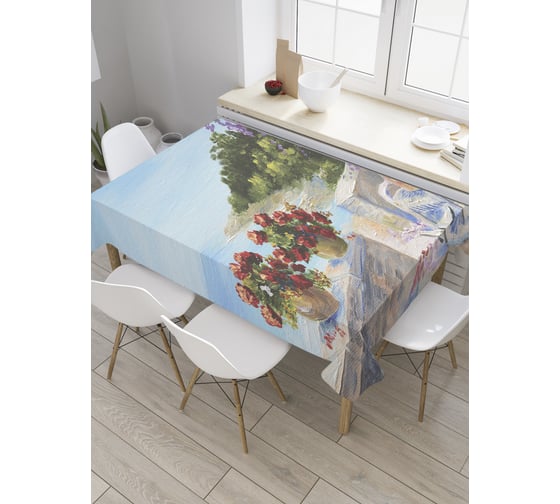 Прямоугольная скатерть JoyArty Качалка у моря из сатена tc_9269_120x145 1