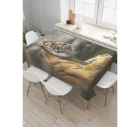 Прямоугольная скатерть JoyArty Мудрость тигра из сатена tc_8542_120x145
