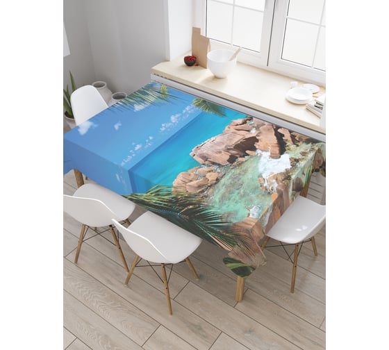 Прямоугольная скатерть JoyArty Камни на береге из сатена tc_19625_120x145 1