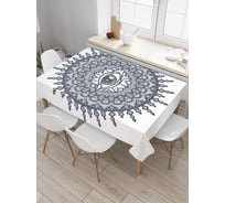 Прямоугольная скатерть JoyArty Глаз с цветочным узором из сатена tc_19337_120x145