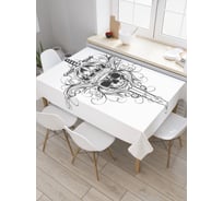 Прямоугольная скатерть JoyArty Рыцарский череп из сатена tc_9471_120x145