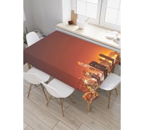 Прямоугольная скатерть JoyArty Городской закат из сатена tc_30780_120x145