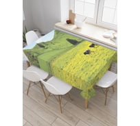 Прямоугольная скатерть JoyArty Коровы на пастбище из сатена tc_9977_120x145