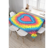 Прямоугольная скатерть JoyArty Радужное сердце из сатена tc_20341_120x145