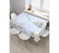 Прямоугольная скатерть JoyArty Капитолий в цветах из сатена tc_27869_120x145