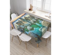 Прямоугольная скатерть JoyArty Каменное ограждение из сатена tc_18434_120x145