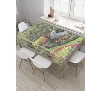 Прямоугольная скатерть JoyArty Садовое окно из сатена tc_7992_120x145