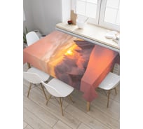 Прямоугольная скатерть JoyArty Снежный закат из сатена tc_20424_120x145