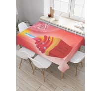 Прямоугольная скатерть JoyArty Праздничный кекс из сатена tc_33242_120x145