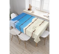 Прямоугольная скатерть JoyArty Колючая проволока в пустыне из сатена tc_9990_120x145