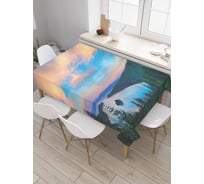 Прямоугольная скатерть JoyArty Река в горах из сатена tc_53670_120x145