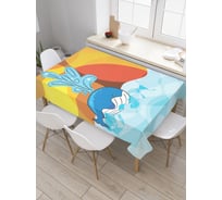 Прямоугольная скатерть JoyArty Кит в красках из сатена tc_23182_120x145