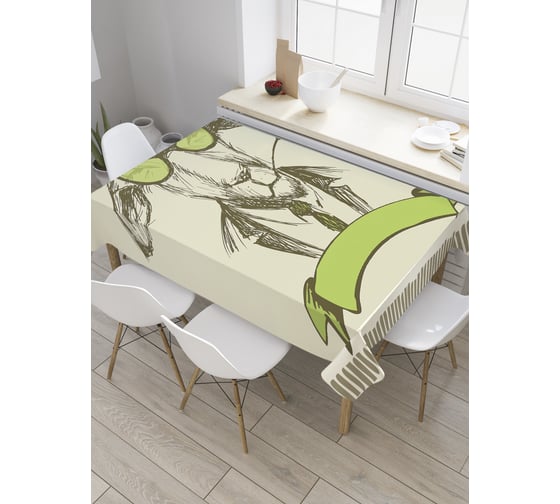 Прямоугольная скатерть JoyArty Серьезный козел из сатена tc_31952_120x145 1