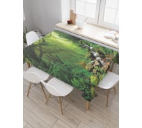 Прямоугольная скатерть JoyArty Ручей в лесу из сатена tc_47083_120x145