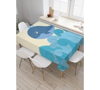 Прямоугольная скатерть JoyArty Китовая радость из сатена tc_23194_120x145
