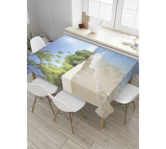 Прямоугольная скатерть JoyArty Морская пробежка из сатена tc_8107_120x145