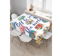 Прямоугольная скатерть JoyArty Посмотреть мир из сатена tc_25804_120x145