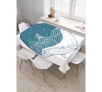 Прямоугольная скатерть JoyArty Китовый сон из сатена tc_23201_120x145