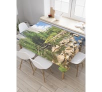 Прямоугольная скатерть JoyArty Каменистая река из сатена tc_19030_120x145