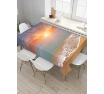 Прямоугольная скатерть JoyArty Пламенный морской закат из сатена tc_6996_120x145