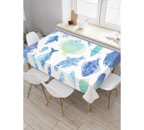 Прямоугольная скатерть JoyArty Рыбные будни из сатена tc_20583_120x145