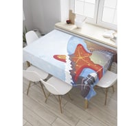 Прямоугольная скатерть JoyArty Подводные ракушки из сатена tc_35895_120x145