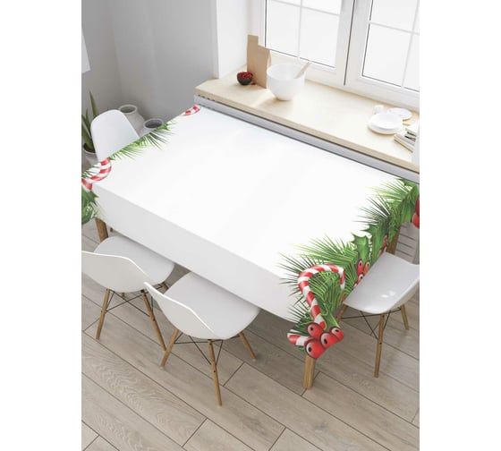 Прямоугольная скатерть JoyArty Рождественские елочные ветки из сатена tc_37066_120x145 1