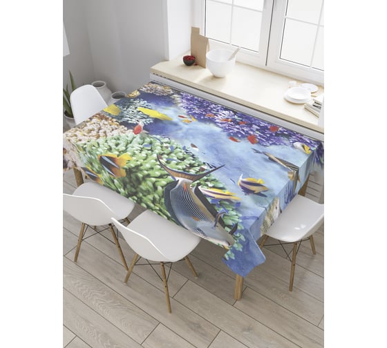 Прямоугольная скатерть JoyArty Коралловое дно из сатена tc_9231_120x145 1