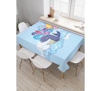 Прямоугольная скатерть JoyArty Кит в облаках из сатена tc_23173_120x145