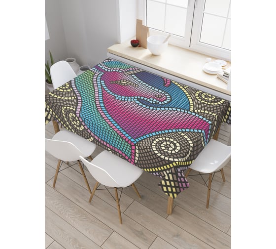 Прямоугольная скатерть JoyArty Мозаика единорога из сатена tc_29856_120x145 1