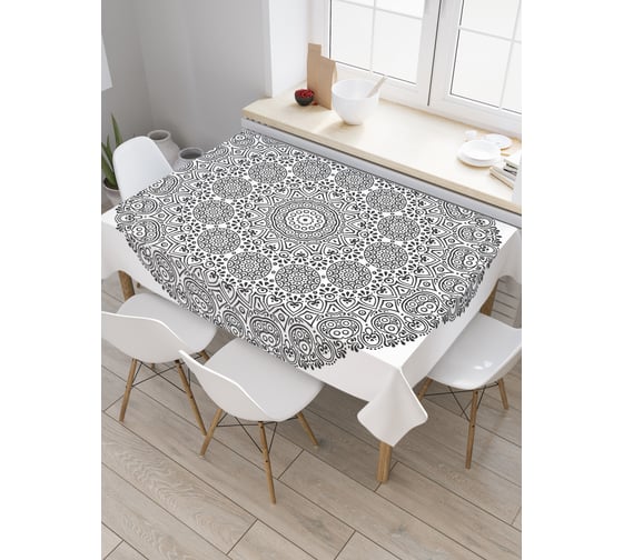 Прямоугольная скатерть JoyArty Растущий узор из сатена tc_21227_120x145 1