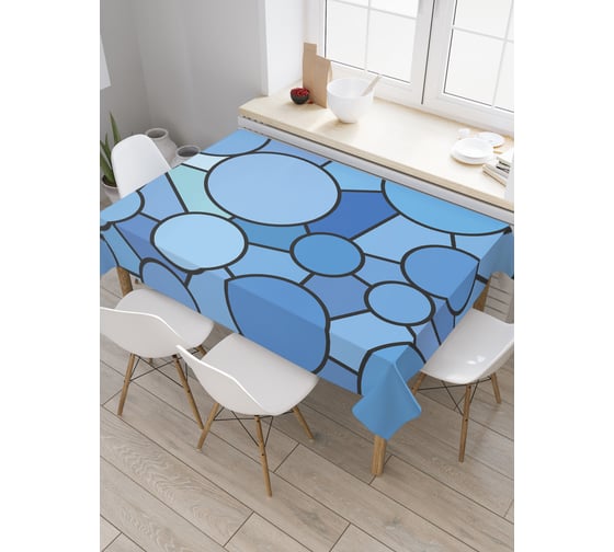 Прямоугольная скатерть JoyArty Соединения кругов из сатена tc_30954_120x145 1