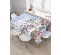 Прямоугольная скатерть JoyArty Заснеженный городок из сатена tc_20630_120x145