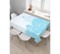 Прямоугольная скатерть JoyArty Кит на волнах из сатена tc_23184_120x145