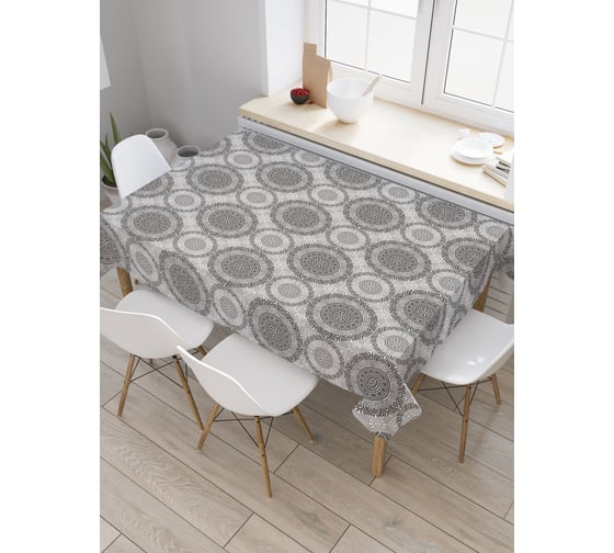 Прямоугольная скатерть JoyArty Коричневый орнамент из сатена tc_29353_120x145 1