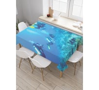 Прямоугольная скатерть JoyArty Командный дайвинг из сатена tc_29000_120x145