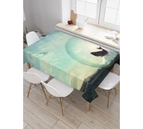 Прямоугольная скатерть JoyArty Кит в прозрачном шаре из сатена tc_23169_120x145