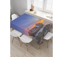 Прямоугольная скатерть JoyArty Корабль на мели из сатена tc_20552_120x145