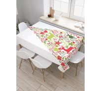Прямоугольная скатерть JoyArty Елка с оленями из сатена tc_20053_120x145