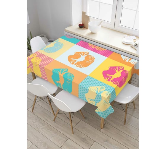 Прямоугольная скатерть JoyArty Губы в квадрате из сатена tc_37305_120x145 1