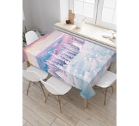 Прямоугольная скатерть JoyArty Зимние ели из сатена tc_20096_120x145