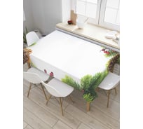 Прямоугольная скатерть JoyArty Рождественская рамка из сатена tc_37027_120x145