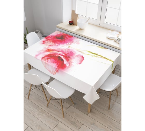 Прямоугольная скатерть JoyArty Два мака из сатена tc_29724_120x145