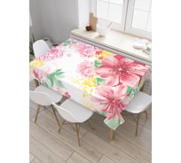 Прямоугольная скатерть JoyArty По цветочной спирали из сатена tc_2756_120x145